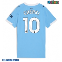 Camisa de Futebol Manchester City Rayan Cherki #10 Equipamento Principal Mulheres 2025-26 Manga Curta